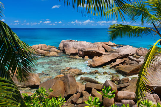 Beautiful rocky coast in Seychelles © BlueOrange Studio