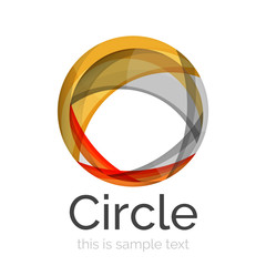 Circle logo. Transparent overlapping swirl shapes. Modern clean business icon