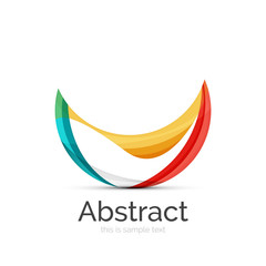 Circle logo. Transparent overlapping swirl shapes. Modern clean business icon