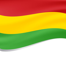 Waving flag of Bolivia isolated on white