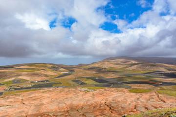 Amazing post-volcanic landscape of Lanzarote island, Spain