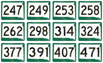 Collection of South Dakota Route shields used in the United States