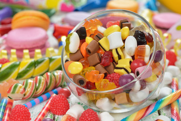 Colorful lollipop and candy