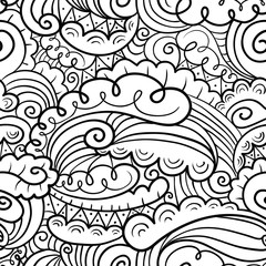 Vector hand-drawn abstract seamless pattern