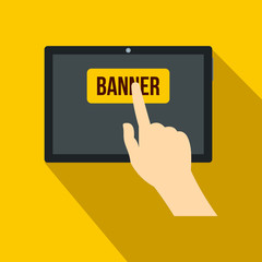 Touch screen tablet icon, flat style