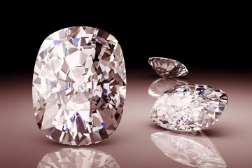 Diamond on black background.High quality 3d render