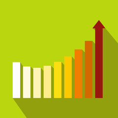 Business graph icon, flat style 