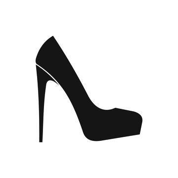 High Heel Women Shoe Icon, Simple Style 