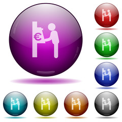 Euro cash machine glass sphere buttons