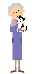 シニア おばあちゃんと猫