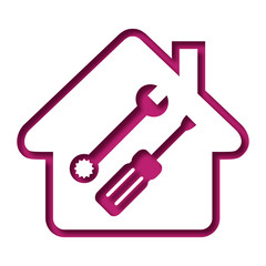 Logo maison et outils.