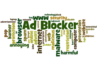 Ad Blocker, word cloud concept