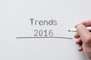 Trends 2016 written on whiteboard