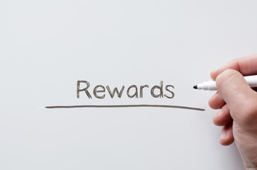 Fototapeta premium Rewards written on whiteboard