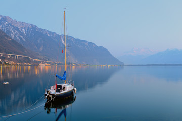 Lake Geneva at dusk