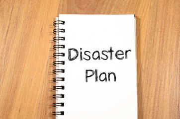 Disaster plan text concept