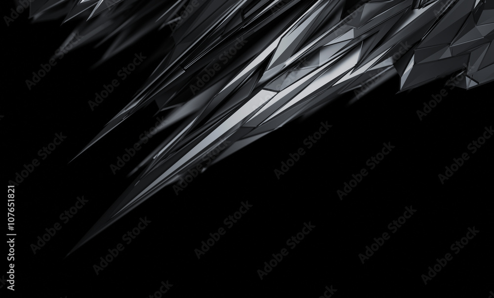 Poster abstract 3d rendering of chaotic surface. background with futuristic polygonal shape. noisy low poly