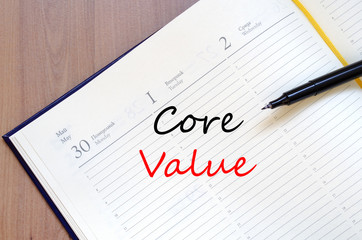 Core value write on notebook