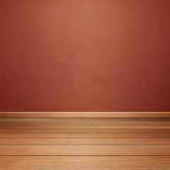 room interior with concrete wall and brown wood floor