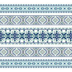 Set of Ethnic ornament pattern in blue colors