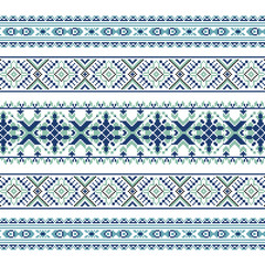 Set of Ethnic ornament pattern in blue colors