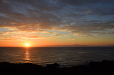 Naklejka na ściany i meble Morgen auf La Palma, Blick zum Teide