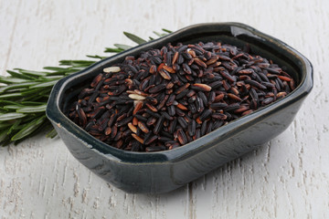 Wild rice in the bowl