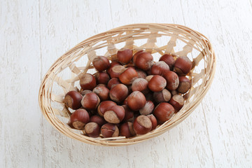 Hazelnuts in the basket