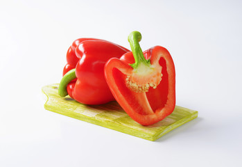 red peppers on cutting board