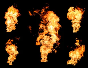 Crédence de cuisine en verre imprimé Flamme Flamme déchaînée de feu de combustion de gaz ou de collecte d& 39 huile