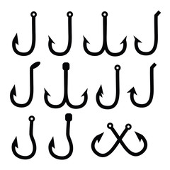 hook set icons, black hook