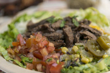 Plato de carne mexicana