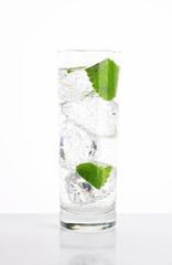 fresh water with mint and ice
