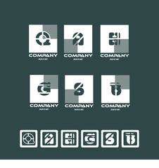 Alphabet letter logo icon set square