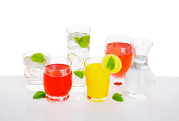 Variety of cold drinks