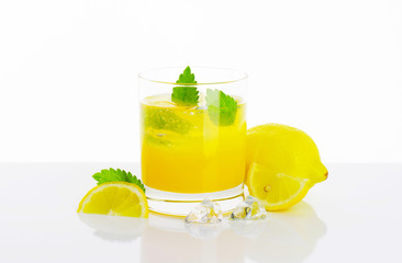 Glass of lemon juice drink