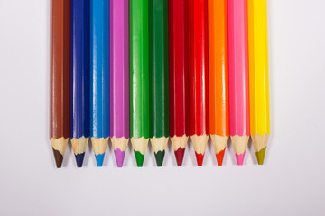 Colorful pencil crayons. Back to school