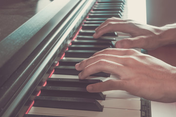 keyboard piano vintage filter effect.