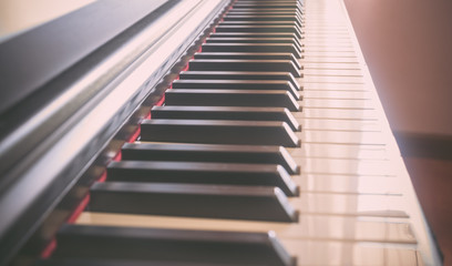 Fototapeta premium keyboard piano vintage filter effect.