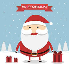 Santa claus. Merry christmas card.