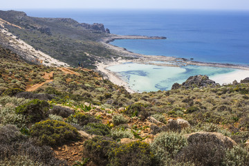Balos bay at Crete island in Greece. Area of Gramvousa.