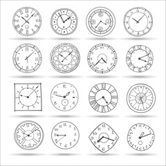 vector doodle clock
