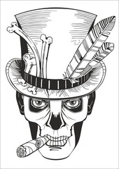 day of the dead, baron samedi drawing