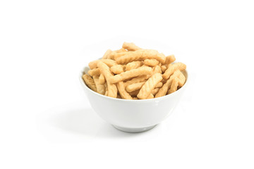 prawn crackers crackers isolated on white background

