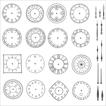 vector doodle clock