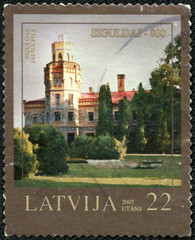  stamp printed in Latvia shows New Castle