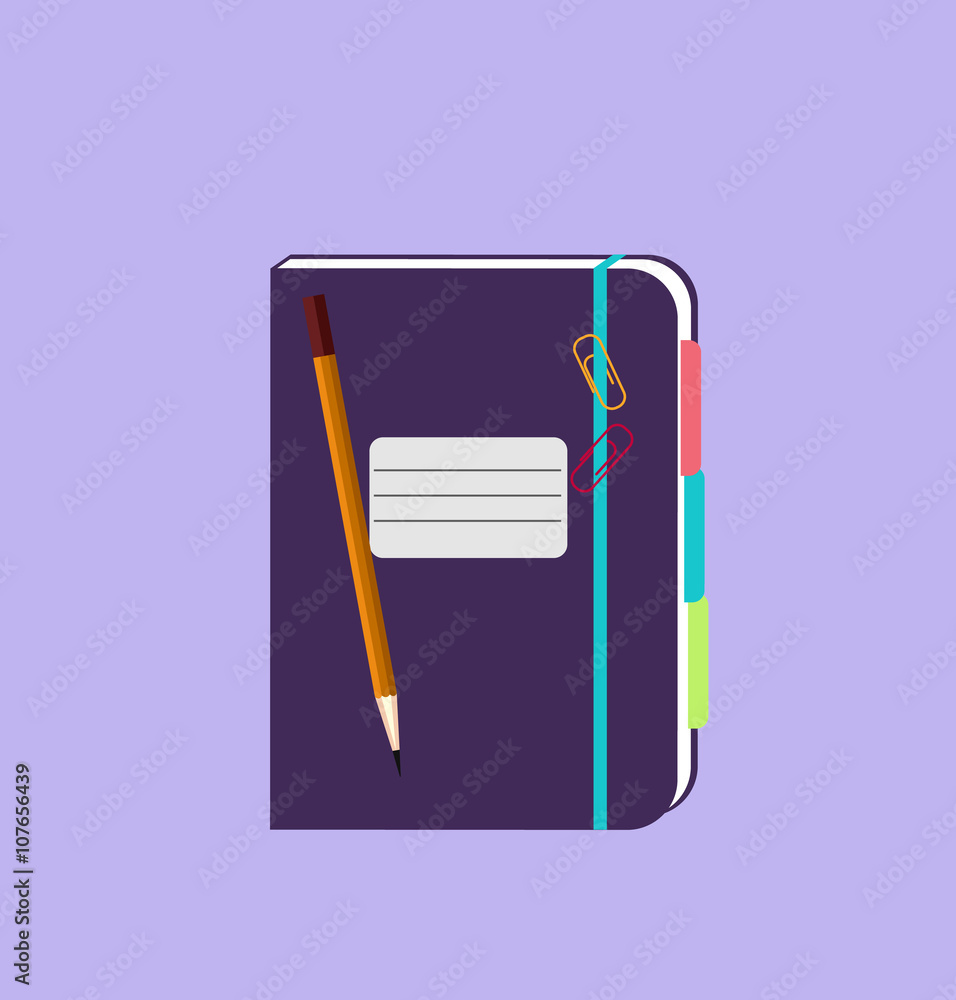 Poster daily notepad isolated design flat