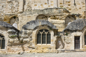 The wall of the monolithic church
