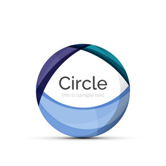 Circle logo. Transparent overlapping swirl shapes. Modern clean business icon