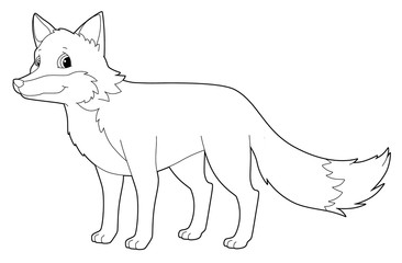 Cartoon animal - fox - isolated - coloring page - illustration for children